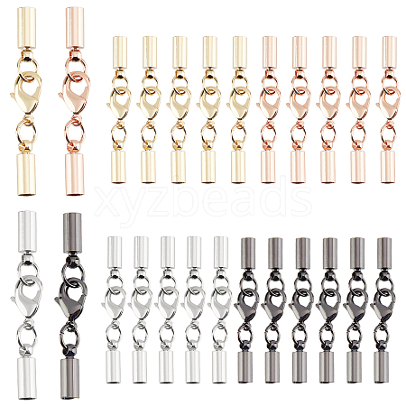   24Pcs 4 Colors Brass Lobster Claw Clasps KK-PH0002-96-1