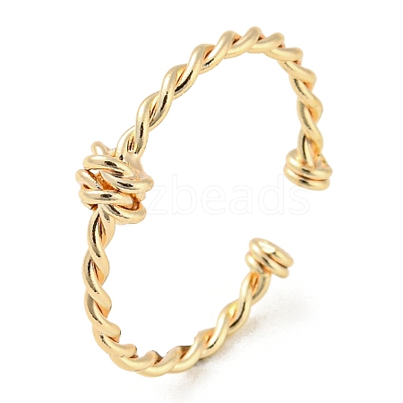 Brass Twist Knot Open Cuff Rings RJEW-K254-03G-1