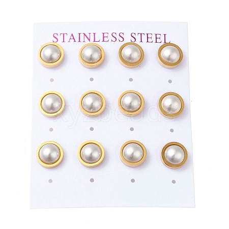 PVD Vacuum Plating 304 Stainless Steel Stud Earring EJEW-C099-02G-1