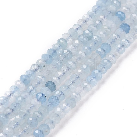 Natural Aquamarine Beads Strand G-E591-02-1