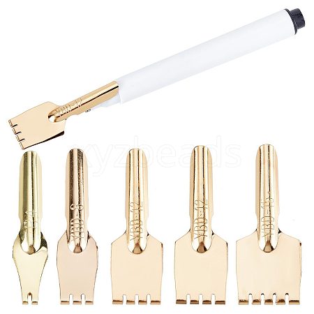 Gorgecraft 5Pcs 5 Style Brass Fourtain Pen Nibs FIND-GF0003-63-1