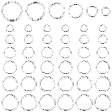 Beebeecraft 60Pcs 6 Styles 925 Sterling Silver Open Jump Rings STER-BBC0006-55-1