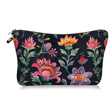 Flower Polyester Cosmetic Bags Zipper Clutch Bags PW-WG4A30B-04-1