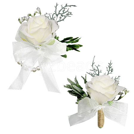 Silk Ribbon Brooches & Wrist AJEW-WH0285-23-1