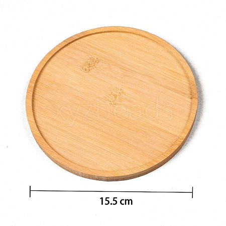 Flat Round Wood Mosaic Base PW-WG55259-08-1