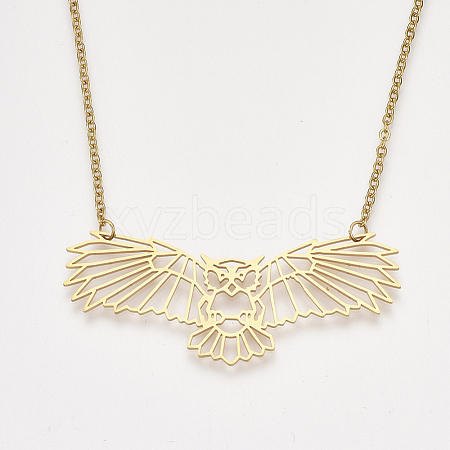 201 Stainless Steel Pendant Necklaces NJEW-T009-JN060-2-40-1