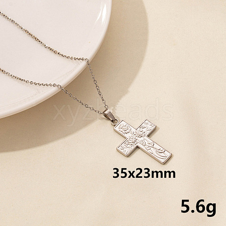 Stainless Steel Cross Pendant Necklace AR4885-3-1