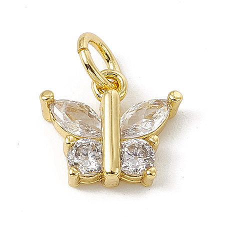 Brass Micro Pave Cubic Zirconia Charms ZIRC-F132-12G-1