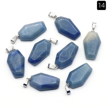 Dyed & Heated Natural Blue Aventurine Pendants PW-WG38001-14-1