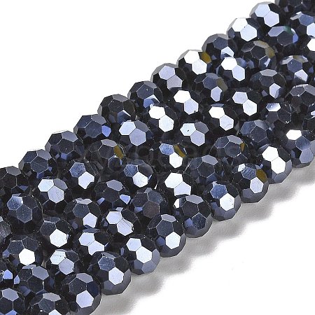 Electroplate Opaque Glass Beads Strands LS-EGLA-A035-P8mm-A18-1
