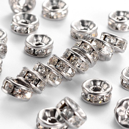 316 Surgical Stainless Steel Crystal Rhinestone Spacer Beads X-STAS-N032-04P-1