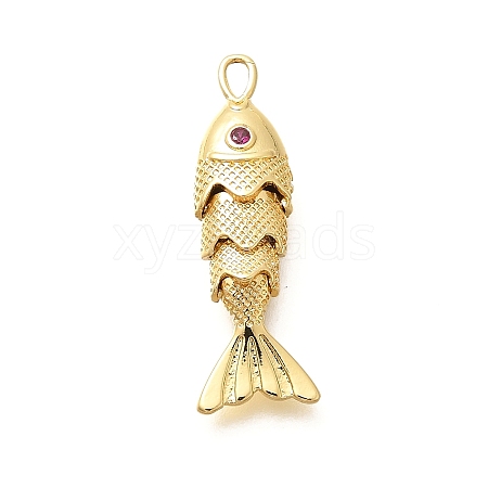 Rack Plating Brass Micro Pave Cubic Zirconia Pendants KK-M309-38B-G-1