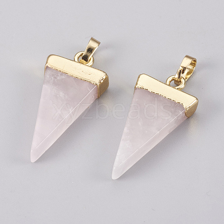 Natural Rose Quartz Pendants G-E493-O03-G-1