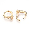 Brass Micro Pave Cubic Zirconia Hoop Earring Finding KK-N261-27G-2