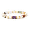 Bamboo Natural Mixed Gemstone Bead Stretch Bracelets PW-WGA2F67-01-2