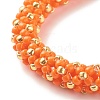 Glass Seed Beaded Bracelet with Brass Magnetic Clasp BJEW-JB07802-03-4