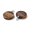 Natural Tiger Eye Pendants G-P491-03P-05-3