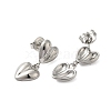 304 Stainless Steel Heart Stud Earrings for Women EJEW-U020-23P-2