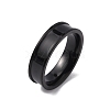 201 Stainless Steel Grooved Finger Ring Settings LS-STAS-WH0027-27D-EB-1