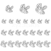 HOBBIESAY 24Pcs 3 Style Irregular Flower Shape 1-Hole Zinc Alloy Shank Buttons BUTT-HY0001-01P-1