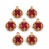 Rack Plating Brass Micro Pave Clear Cubic Zirconia Pendants KK-T060-61B-RS-1