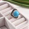 Synthetic Turquoise Adjustable Rings G-P560-03AS-11-3