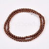 Electroplate Non-magnetic Synthetic Hematite Beads Strands G-J169A-4mm-01-2