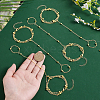 4Pcs Brass Satellite Chains Finger Ring Bracelets BJEW-HY0001-05G-3