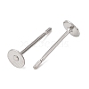 Tarnish Resistant 304 Stainless Steel Flat Round Blank Peg Stud Earring Findings STAS-S028-23-1