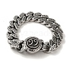 304 Stainless Steel Number Cuban Link Chain Bracelets for Women Men BJEW-Q341-09AS-1