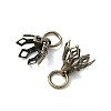 Flower Rack Plating Brass Filigree Bead Cap Bails KK-L102-27AB-2