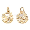 Brass Micro Pave Clear Cubic Zirconia Pendants CU-CBAB0CF-17G-1