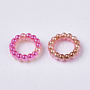 ABS Plastic Imitation Pearl Linking Rings OACR-N005-6mm-07-2