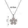 Fashionable Brass Full Crystal Rhinestone Flower Necklace for Women BV1149-4