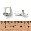 Brass Micro Pave Clear Cubic Zirconia Stud Earring Findings KK-U013-06P-3