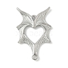 304 Stainless Steel Bat Wings Heart Links Connector Charms X-STAS-S186-13P-1