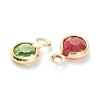 Faceted Glass Charms KK-F826-05G-3