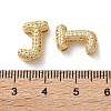 Rack Plating Brass Micro Pave Cubic Zirconia Slide Charms KK-C084-34G-J-3