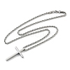 Religion Cross 304 Stainless Steel Pendant Rope Chain Necklaces NJEW-L157-09P-3