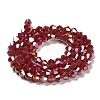 Opaque Solid Color Electroplate Glass Beads Strands EGLA-A039-P4mm-B01-2