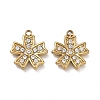 304 Stainless Steel Micro Pave Clear Cubic Zirconia Charms CU-CBAF0F8-03F-G-1