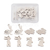 32Pcs 4 Styles 304 Stainless Steel Bunny Pendants STAS-TA0002-13P-9