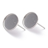 Non-Tarnish 304 Stainless Steel Stud Earring Settings STAS-J032-19-4