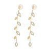Cubic Zirconia Chains Tassel Earrings EJEW-P236-05G-1