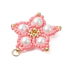 Glass Seed Beaded Star Pendants PALLOY-MZ00524-04-4