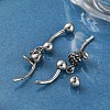 Rose 316 Surgical Stainless Steel Dangle Belly Button Rings EJEW-G416-01AS-2