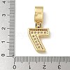 Brass Clear Cubic Zirconia European Dangle Charms LS-KK-R003-01G-07-4