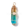 Glass Brass Pendants PALLOY-JF02563-3