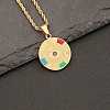 Stainless Steel Enamel Flat Round Pendant Rope Chain Necklaces for Women PW23033141586-1