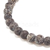 Round Natural Agate Stretch Beaded Bracelets BJEW-JB08196-02-4